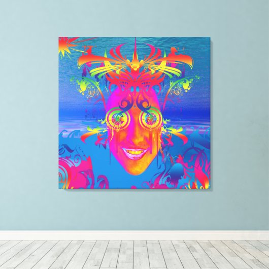 Psychedelic Fish Canvas Afdruk (Insitu (Houten vloer))