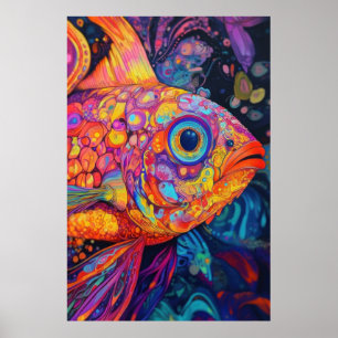 Psychedelic Fish Poster