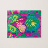 Psychedelic Floral Heart Legpuzzel (Horizontaal)