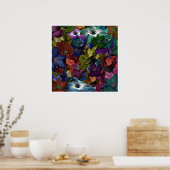 Psychedelic Floral Poster (Keuken)