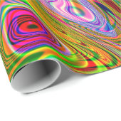 Psychedelic Florescent Abstract Twirls Cadeaupapier (Rol Hoek)