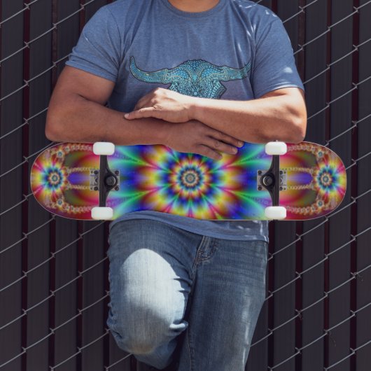 Psychedelic Flower Power Skateboard (Buiten 3)
