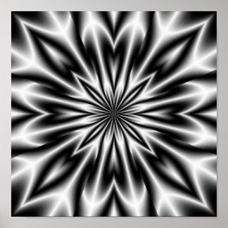 Psychedelic Flower X-Ray Poster