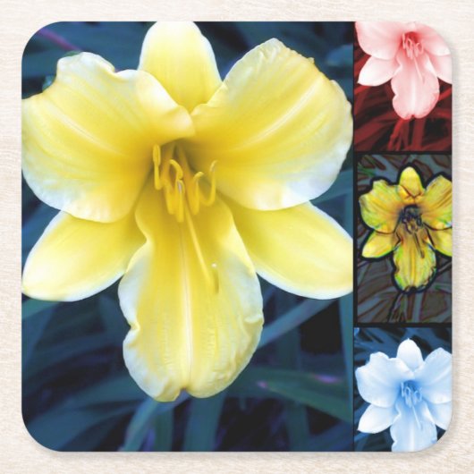 Psychedelic Flowers - Colorful Onderzetter (Voorkant)