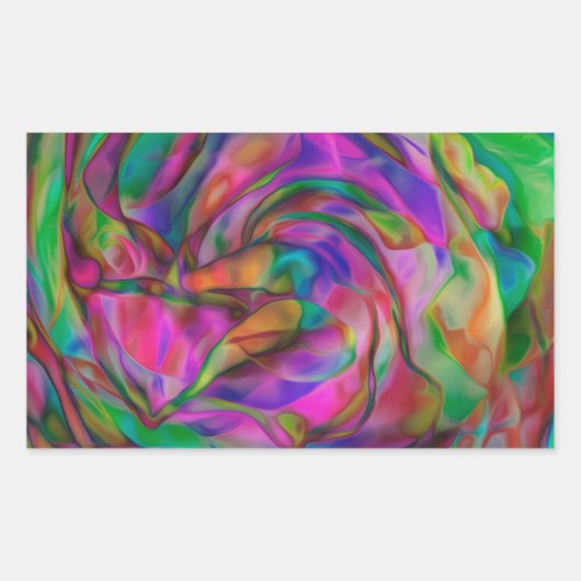 Psychedelic Flowers Rechthoekige Sticker (Voorkant)