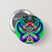 Psychedelic Flutterby Ronde Button 5,7 Cm (Voorkant /achterkant)