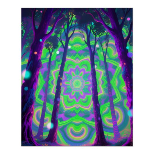 Psychedelic forest poster perfect poster (Voorkant)