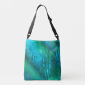 Psychedelic Forest (turquoise-spring green) Crossbody Tas (Achterkant)