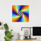 Psychedelic Four Wind Spiral Poster (Thuiskantoor)