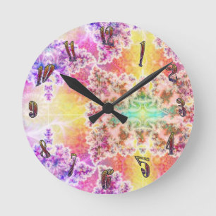 Psychedelic Fractal Art Design Clock Ronde Klok