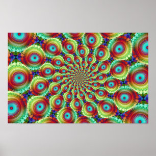 Psychedelic Fractal Art Poster