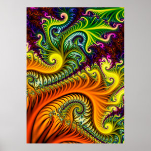 Psychedelic Fractal Art Poster