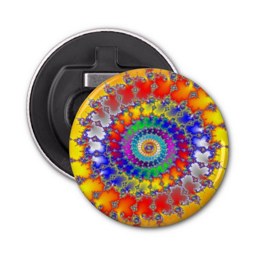 Psychedelic Fractal Button Flesopener (Voorkant)