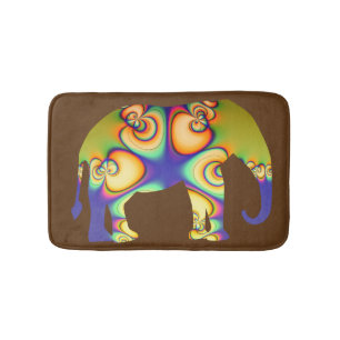 Psychedelic Fractal Elephant Badmat