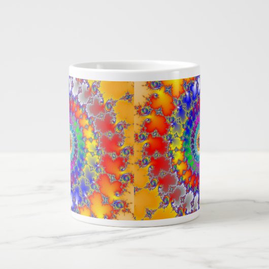 Psychedelic Fractal Extra Grote Beker (Voorkant)