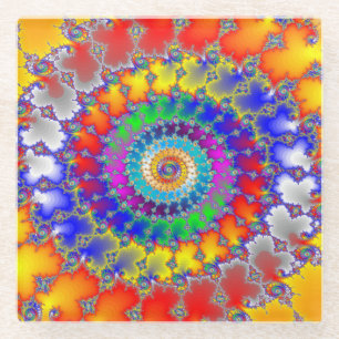 Psychedelic Fractal Glazen Onderzetter