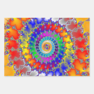 Psychedelic Fractal Inpakpapier Vel