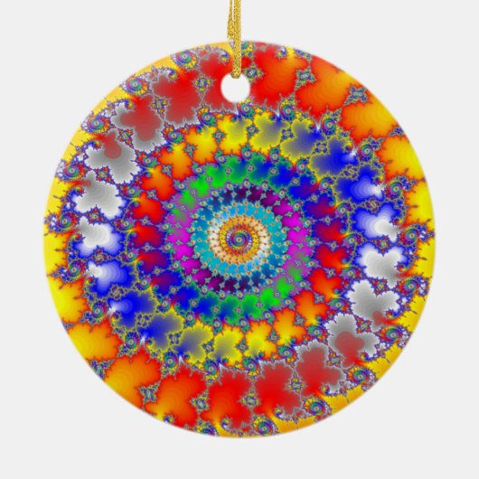 Psychedelic Fractal Keramisch Ornament (Achterkant)