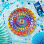 Psychedelic Fractal Papieren Bordje (Feest)