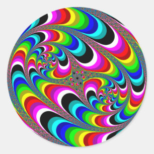 Psychedelic - Fractal Ronde Sticker