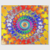 Psychedelic Fractal Spirals Cadeaupapier (Vlak)