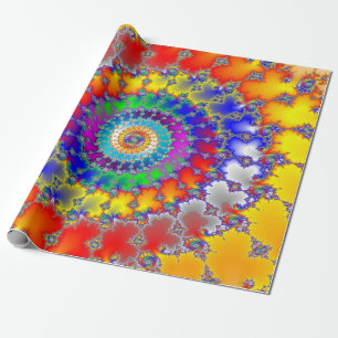 Psychedelic Fractal Spirals Cadeaupapier