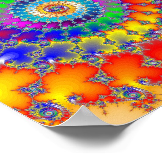Psychedelic Fractal Spirals Poster (Hoek)