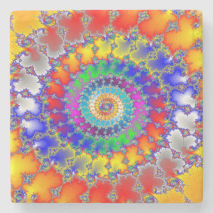 Psychedelic Fractal Stenen Onderzetter