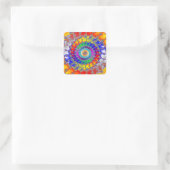 Psychedelic Fractal Vierkante Sticker (Tas)