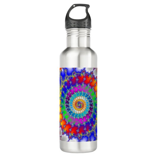 Psychedelic Fractal Waterfles (Voorkant)