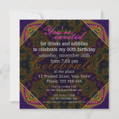 Psychedelic Fun Fabulous 40 Event Party Invitation Kaart (Achterkant)