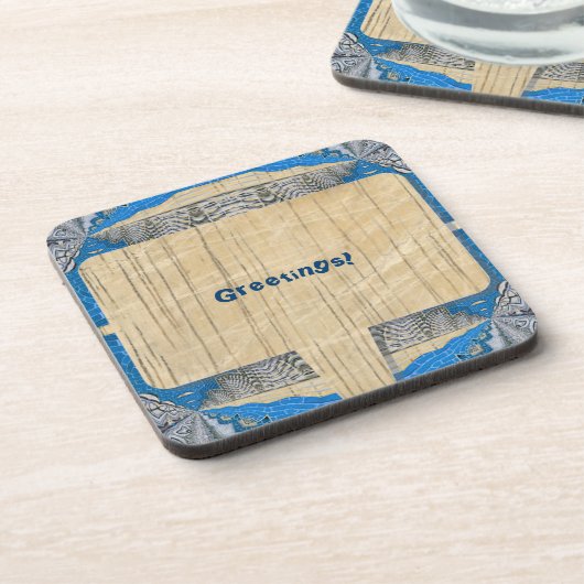 Psychedelic Fun Fractal Pattern & Text Bier Onderzetter (Linkerzijde)