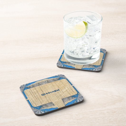 Psychedelic Fun Fractal Pattern & Text Bier Onderzetter (Rechterzijde)