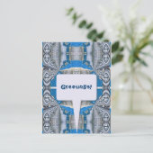 Psychedelic Fun Fractal Pattern & Text Briefkaart (Staand voorkant)