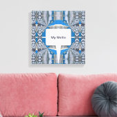 Psychedelic Fun Fractal Pattern & Text Canvas Afdruk (Insitu (Woonkamer))
