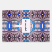 Psychedelic Fun Fractal Pattern & Text Inpakpapier Vel (Voorkant)