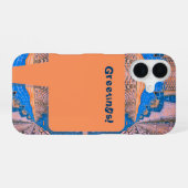 Psychedelic Fun Fractal Pattern & Text iPhone 16 Hoesje (Achterkant horizontaal)