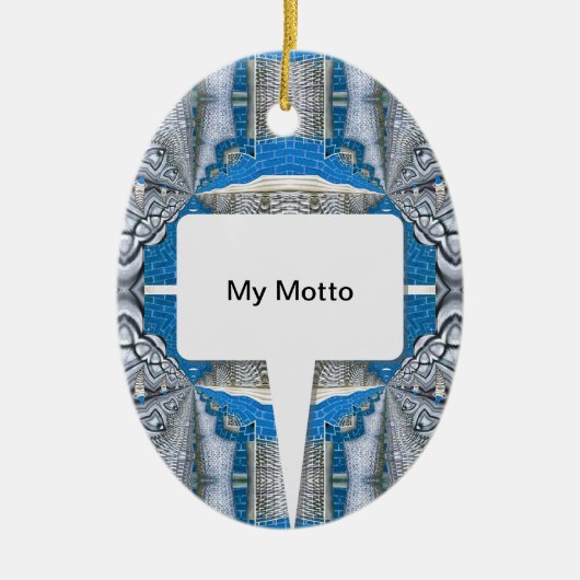 Psychedelic Fun Fractal Pattern & Text Keramisch Ornament (Voorkant)