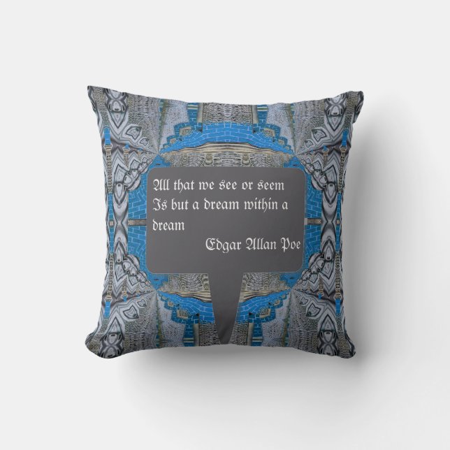 Psychedelic Fun Fractal Pattern & Text Kussen (Voorkant)