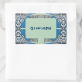 Psychedelic Fun Fractal Pattern & Text Rechthoekige Sticker (Tas)