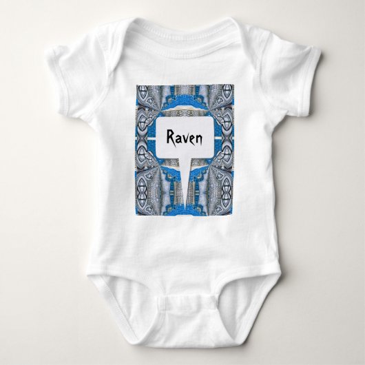 Psychedelic Fun Fractal Pattern & Text Romper (Voorkant)