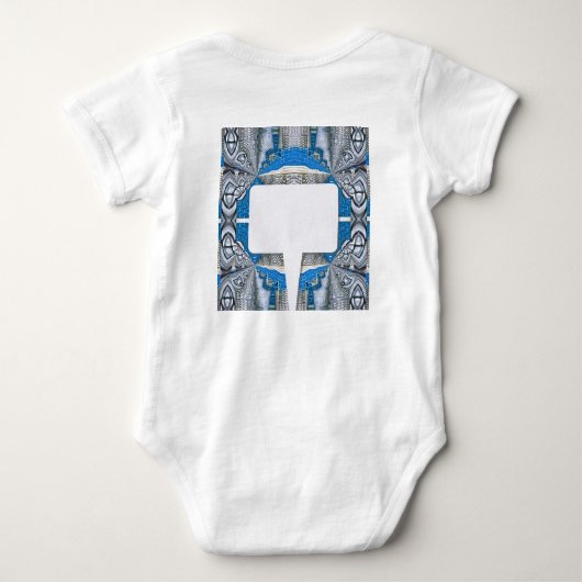 Psychedelic Fun Fractal Pattern & Text Romper (Achterkant)