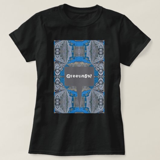 Psychedelic Fun Fractal Pattern & Text T-shirt (Design voorkant)