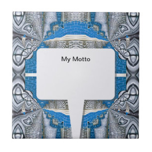 Psychedelic Fun Fractal Pattern & Text Tegeltje