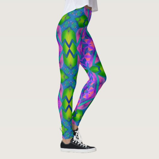 Psychedelic Fun Pink Green Leggings (Rechts)