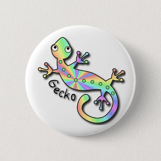 Psychedelic Gecko Ronde Button 5,7 Cm (Voorkant)
