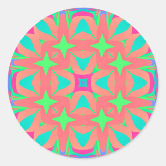 Psychedelic Geometry Mandala Ronde Sticker