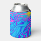 Psychedelic Gestreepte Zebra: Neon Fluorescent Bac Blikjeskoeler (Blikje Voorkant)