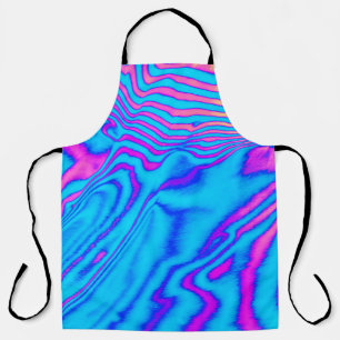 Psychedelic Gestreepte Zebra: Neon Fluorescent Bac Schort