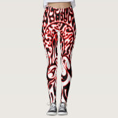 Psychedelic Ghost - Zwart wit en rood Leggings (Voorkant)